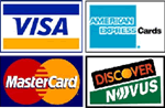 Visa, Mastercard, American Express, Discover Accepted